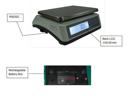 تعادل توزین دیجیتال LCD با نور پس زمینه سفید برای آزمایشگاه