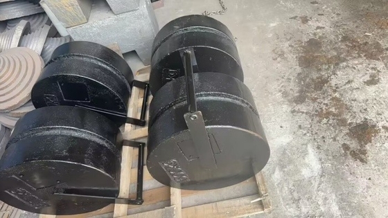 OIML Standard Stackable 250kg M1 وزنهای تست آهن ریخته وزنهای کالیبراسیون برای جرثقیل