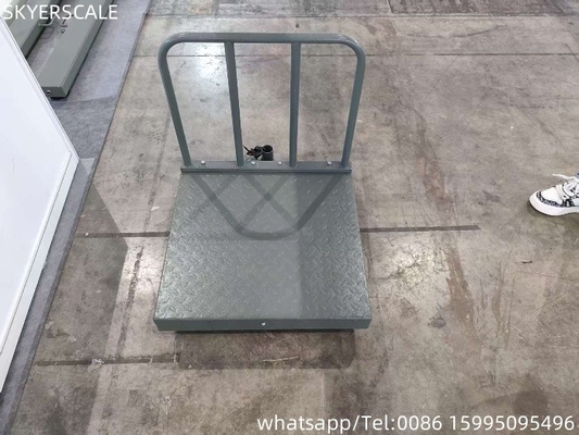 فولاد کربن دیجیتال 500x500mm 300kg مقیاس پلتفرم با صفحه چک و backrail