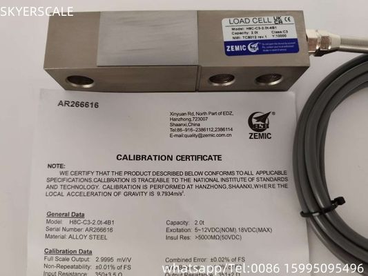 H8C 2t C3 سلول بار ریز برش ZEMIC Transducer OIML NETP Sensor برای وزن سنج
