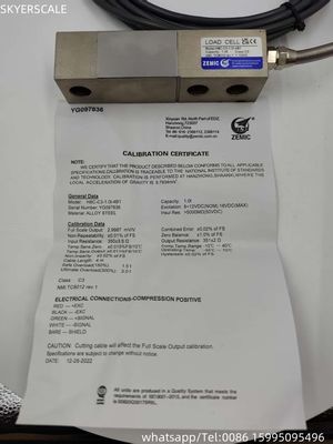 زیمک H8C-C3-1T یک نقطه برش پرتو بار سلول 1000KG نیروی سنسور